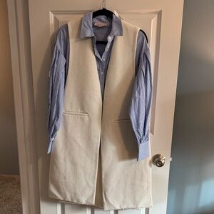 Gibson Latimer Wool Cream Open-Front Vest